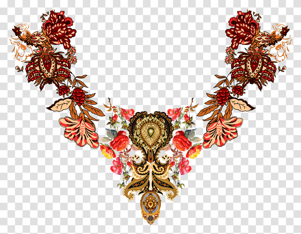 Vector Jwellery Neck Floral Design, Pattern, Embroidery, Accessories, Accessory Transparent Png