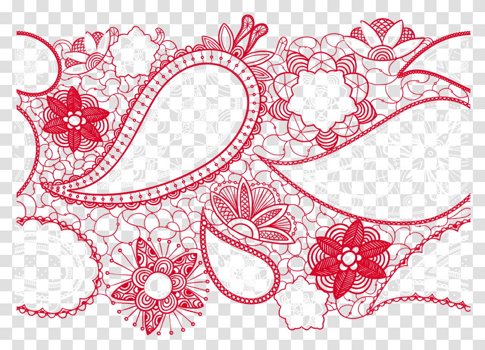 Vector Lace Lace Pattern, Paisley, Floral Design Transparent Png