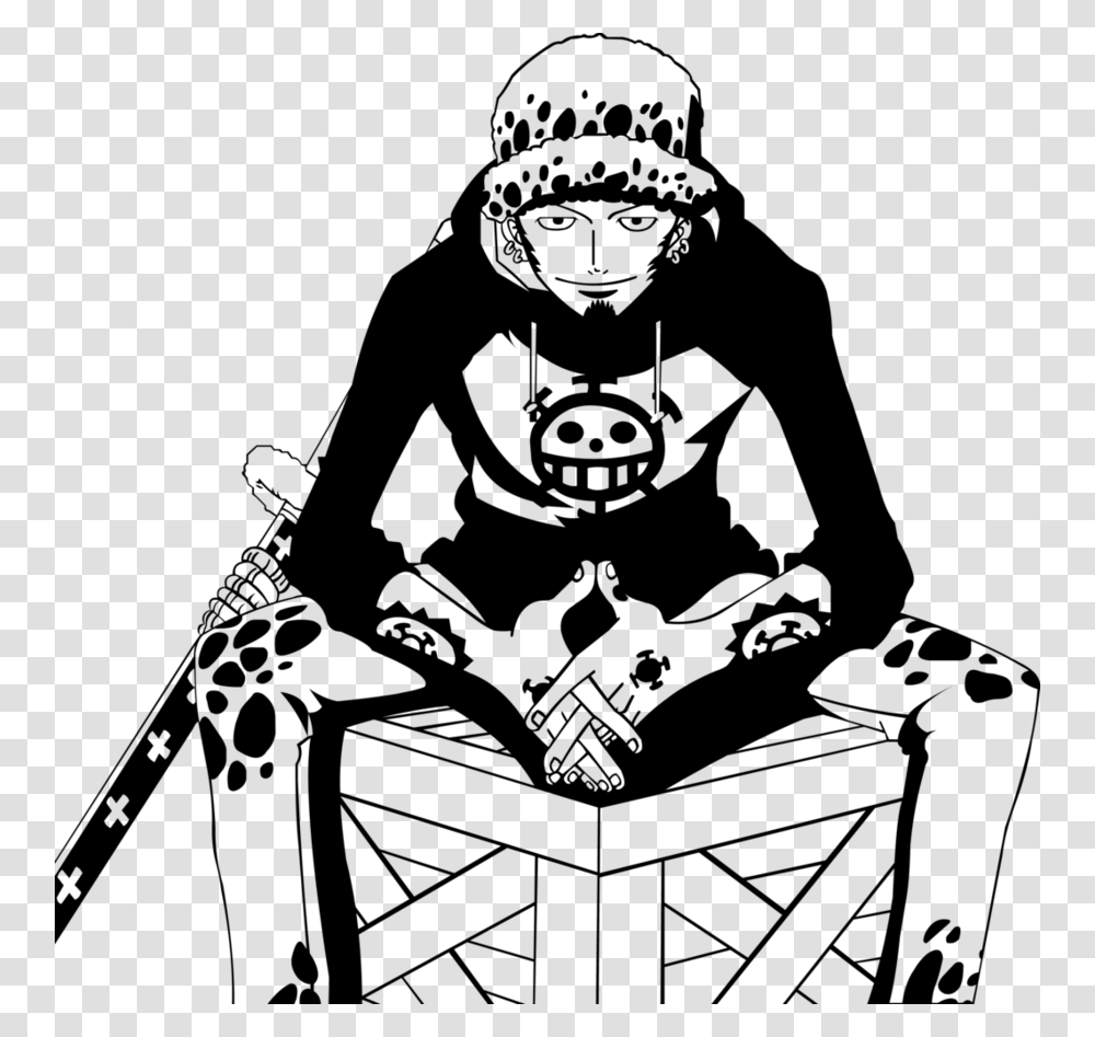 Vector Law One Piece By Varhmiel D6f331r One Piece Law Black And White Gray World Of Warcraft Transparent Png Pngset Com