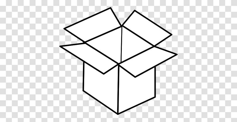 Vector Line Art Image Of Open Cardboard Box, Paper, Rug, Origami, Lamp Transparent Png