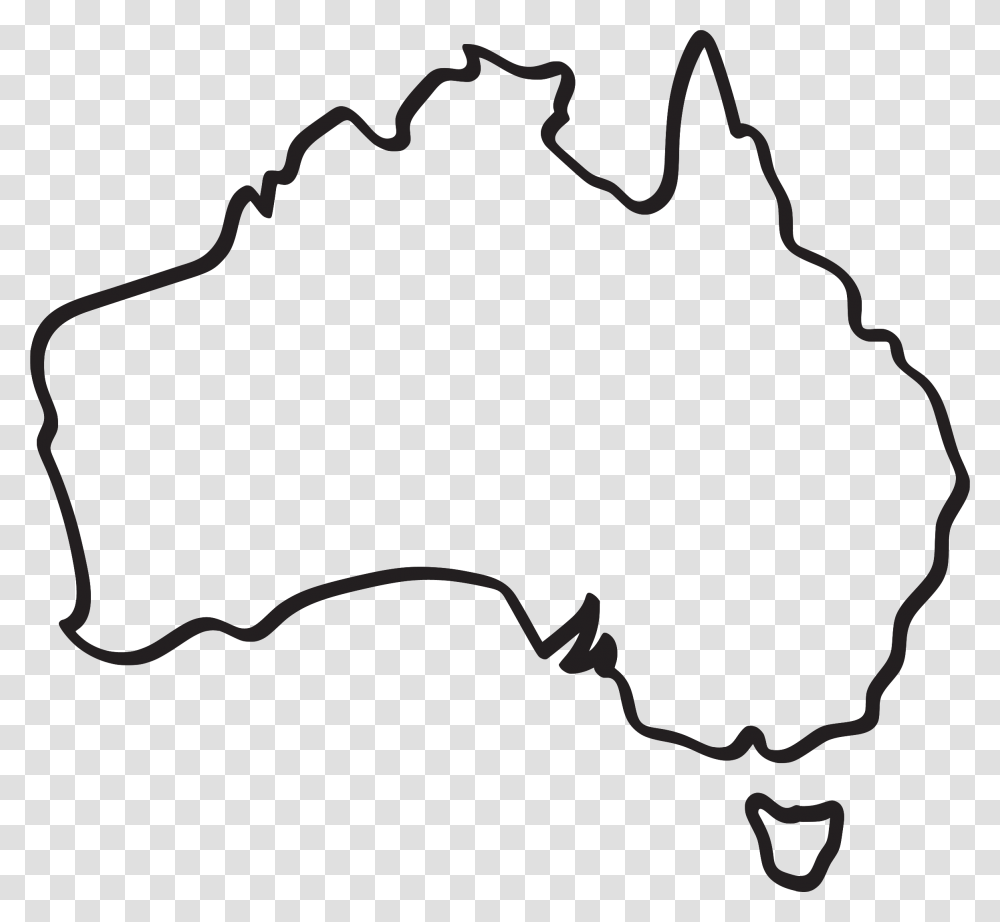 Vector Map Australia Drawing Free Download Hd Clipart Sketch Of Australia Map, Bow, Leaf, Plant, Meal Transparent Png