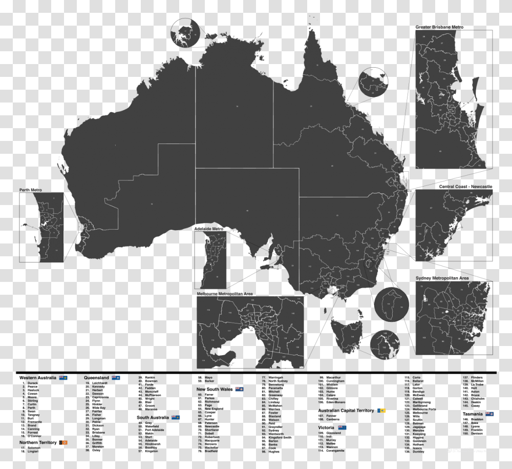 Vector Map Of Australia Download Australian Electoral Map 2019, Poster, Advertisement, Person Transparent Png