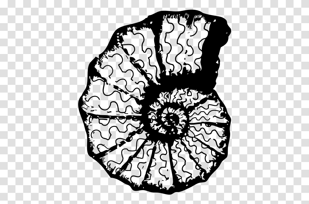 Vector Monochrome Image Of A Sea Shell Sea Shell Clip Art, Gray, World Of Warcraft Transparent Png