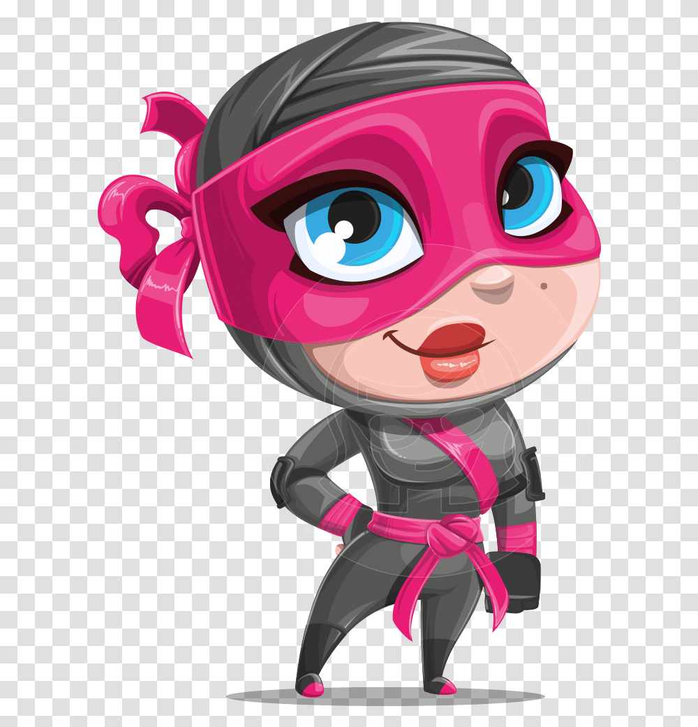 Vector Ninja Cartoon Character Cartoon Ninja Girl, Toy, Helmet, Apparel Transparent Png