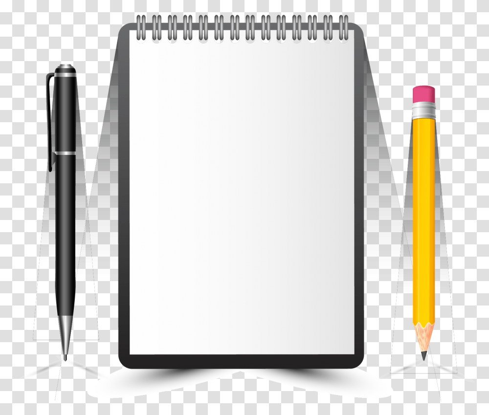 Vector Painted Notepad And Pencil Notepad, Text, Electronics, Page, Lamp Transparent Png