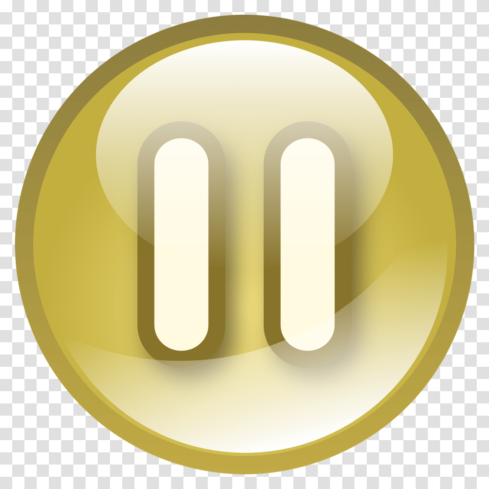 Vector Pause Button Image Play Web Buttons, Gold, Tape Transparent Png