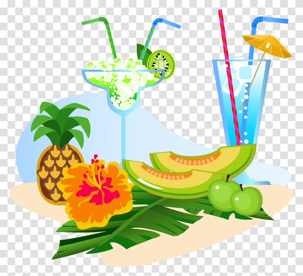 Vector Pineapple Cantaloupe Tropical Fruit Element All Summer Cartoon, Plant, Food Transparent Png