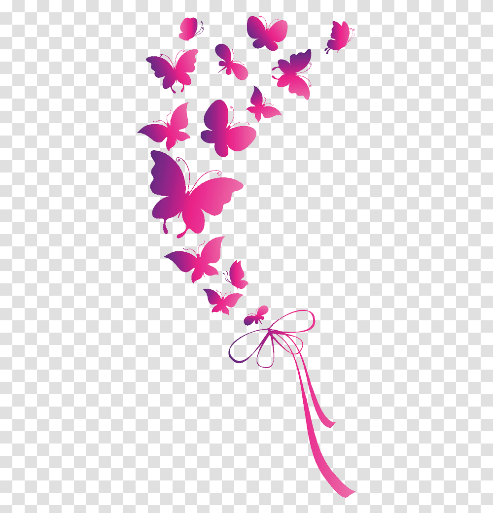 Vector Pink Butterfly, Plant, Flower Transparent Png