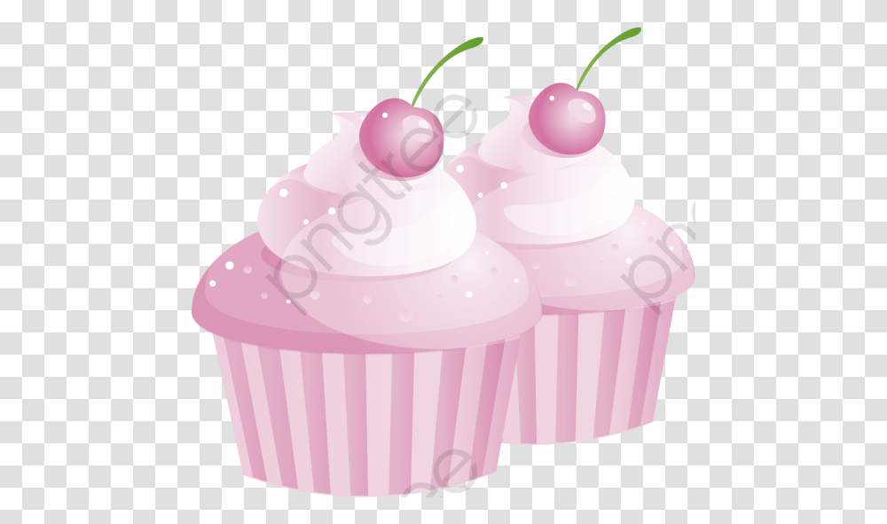 Vector Pink Cupcake Cupcake, Cream, Dessert, Food, Creme Transparent Png