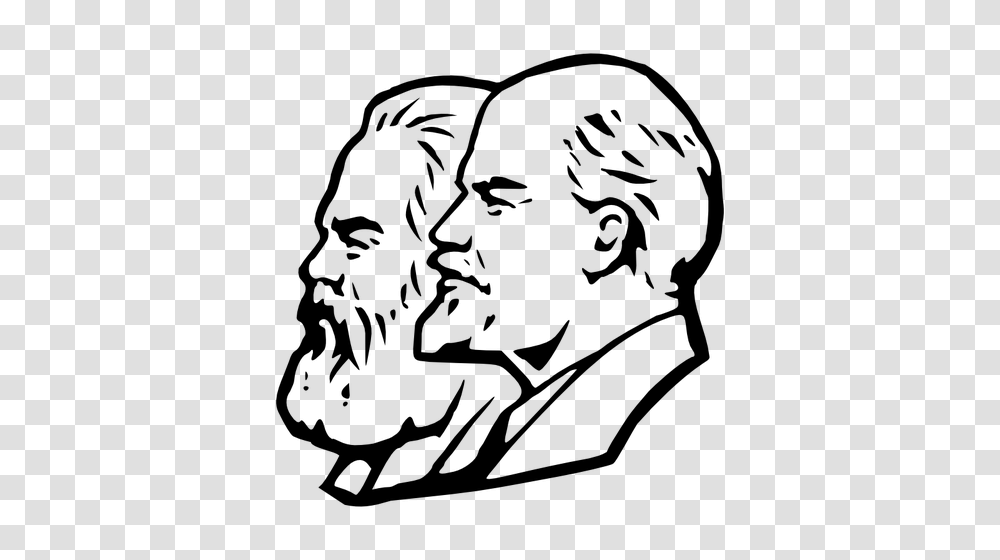 Vector Portrait Of Marx And Lenin, Gray, World Of Warcraft Transparent Png
