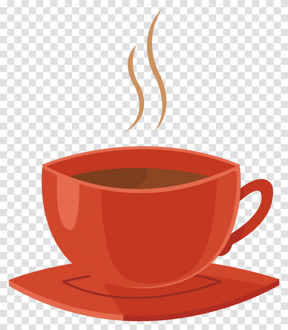 Vector Red Cup Of Coffee Vector Tea Cup, Coffee Cup, Pottery, Saucer, Beverage Transparent Png