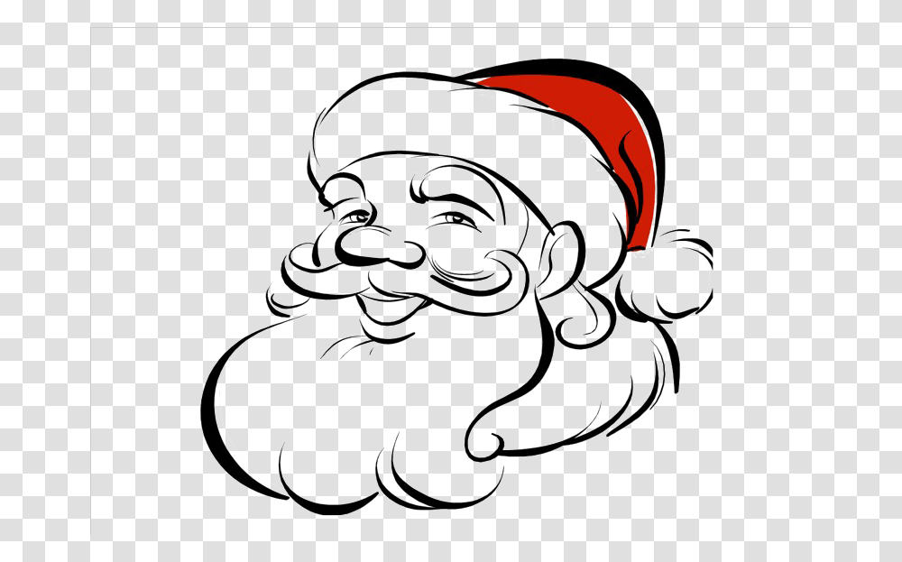 Vector Santa Face Christmas Clipart Black And White Santa, Chef, Drawing Transparent Png