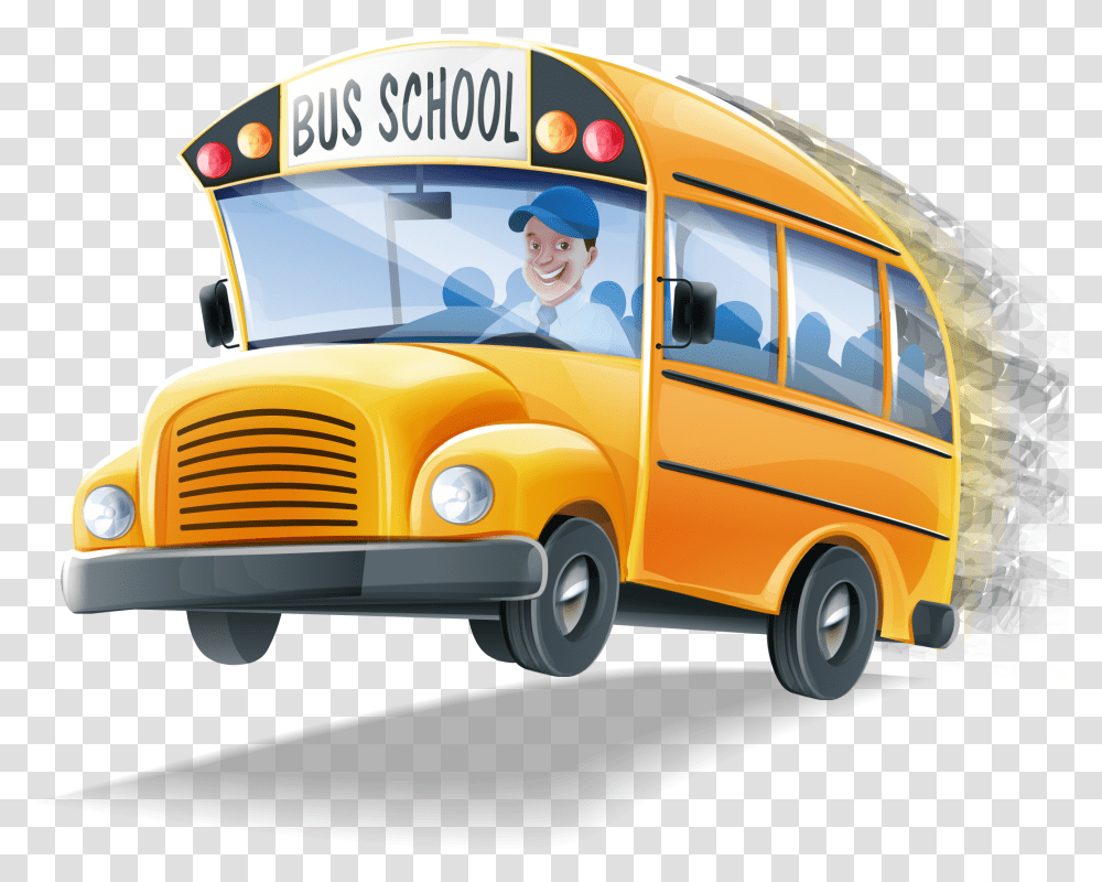 Vector School Bus, Person, Human, Vehicle, Transportation Transparent Png