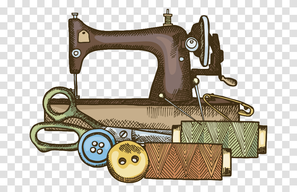 Vector Set Sewing, Machine, Sewing Machine, Electrical Device, Appliance Transparent Png