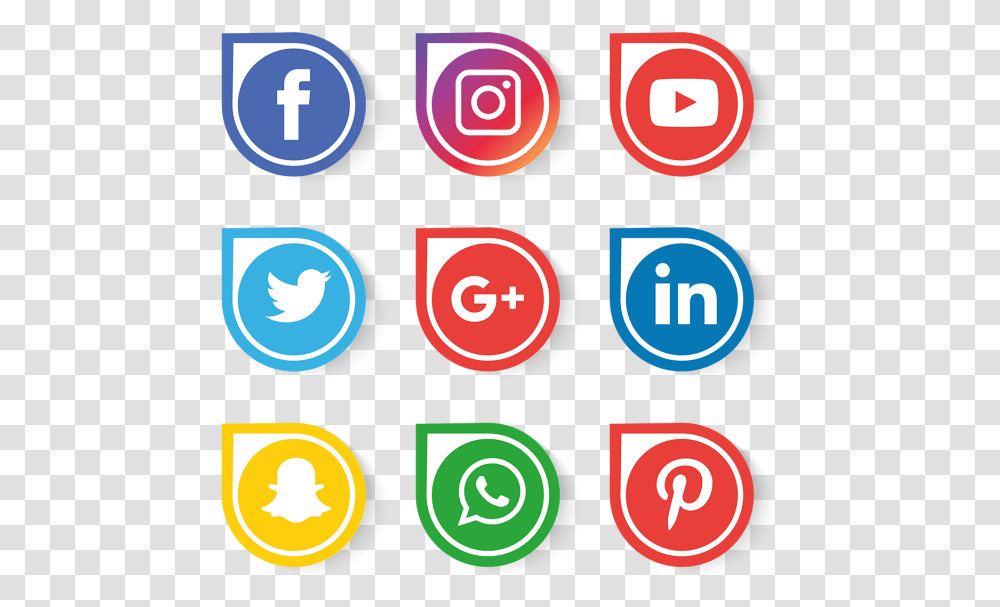 Vector Social Media Icons, Label, Number Transparent Png