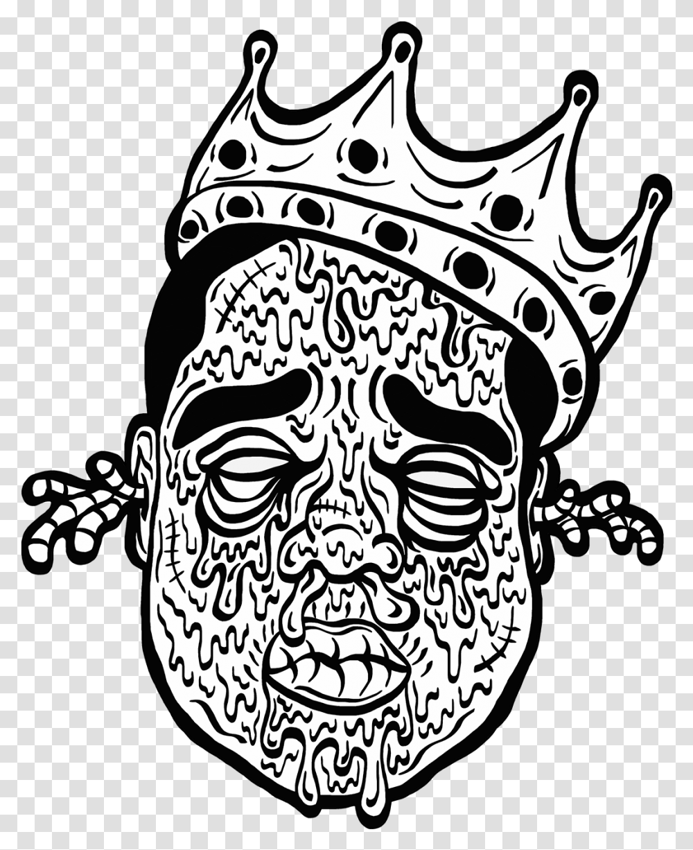 Vector Stock Black Label Notorious B I Tupac Black And White Line, Doodle, Drawing Transparent Png