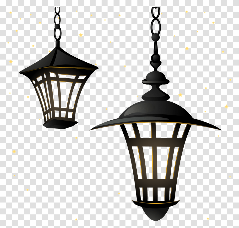 Vector Street Light Lamp Chandelier Vector Lampion Ramadhan, Lighting, Silhouette, Nature, Outdoors Transparent Png
