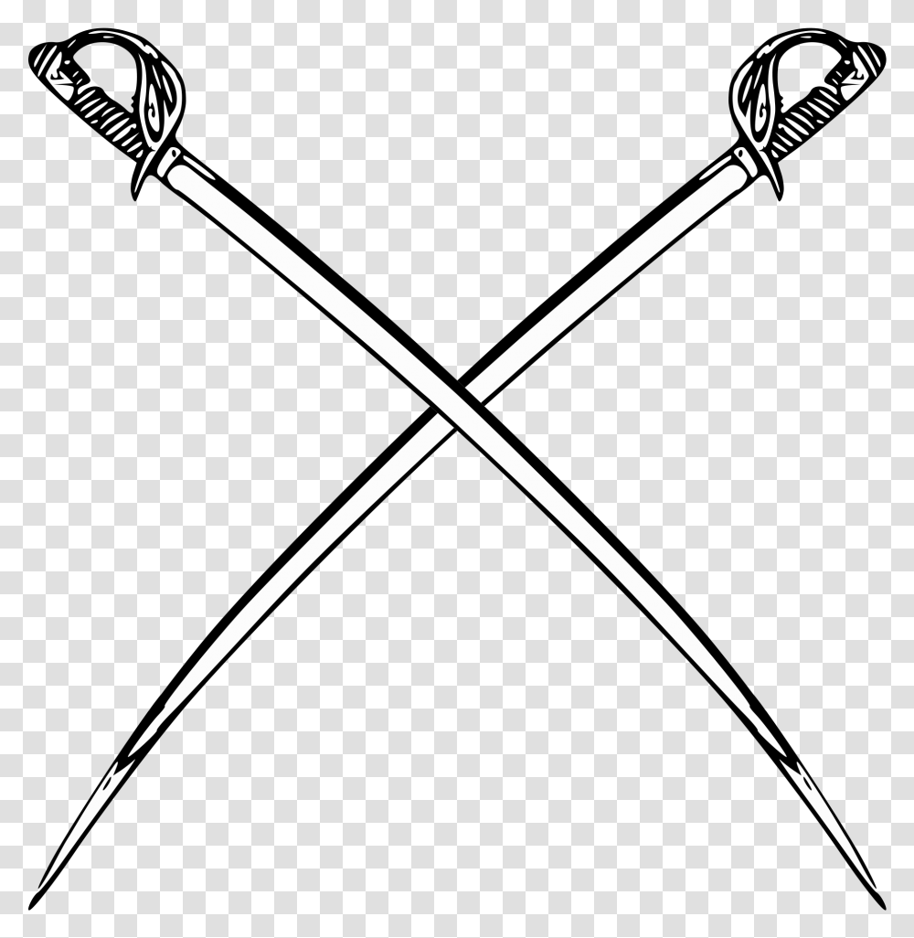 Vector Swords Sabre Crossed Civil War Swords, Baton, Stick, Duel, Blade Transparent Png