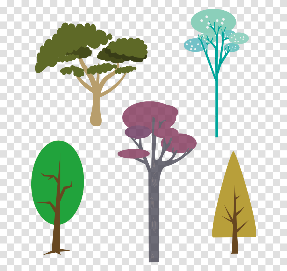 Vector Trees Cdr Illustration, Plant, Flower, Pattern Transparent Png