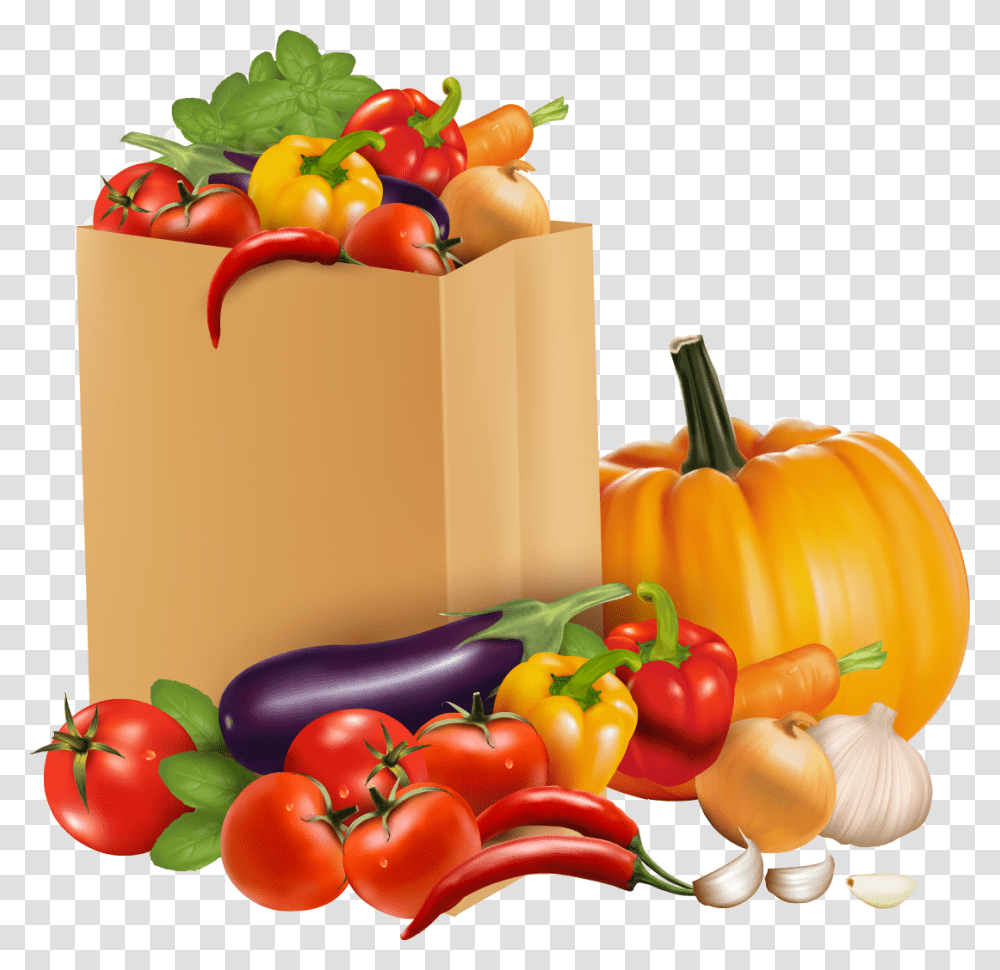 Vector Vegetables Healthy Food Fruits And Vegetable Vector Background, Plant, Birthday Cake, Bag, Pepper Transparent Png