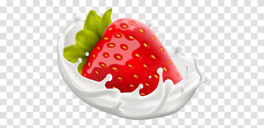 Vector With Splash Milk Amp Strawberry, Fruit, Plant, Food, Birthday Cake Transparent Png