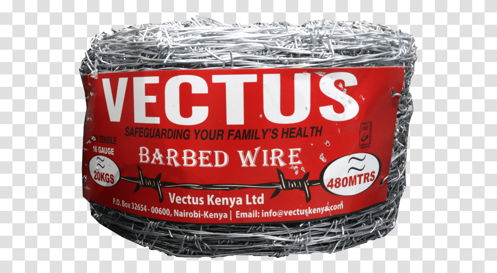 Vectus Barbed Wire 480m 16g X 20kg Thread, Aluminium, Food, Tin, Can Transparent Png