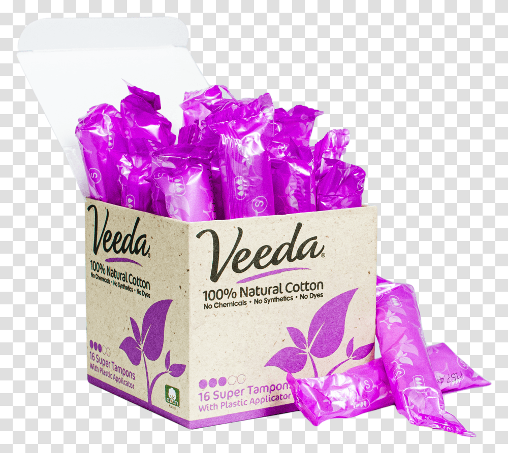 Veeda Natural Super Plastic Applicator Tampons Open Tampon, Sweets, Food, Confectionery, Candy Transparent Png