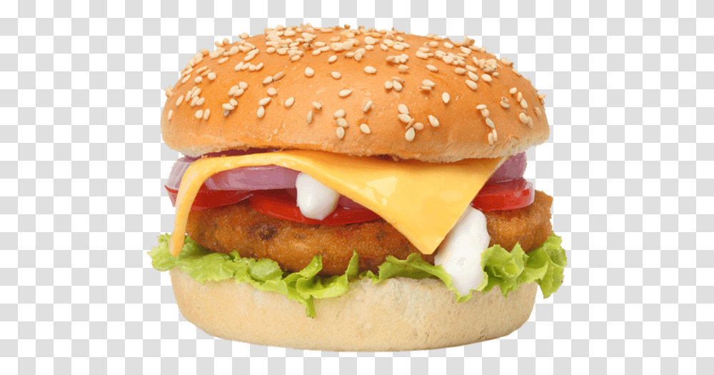 Veg Burger Fast Food Items, Bun, Bread Transparent Png