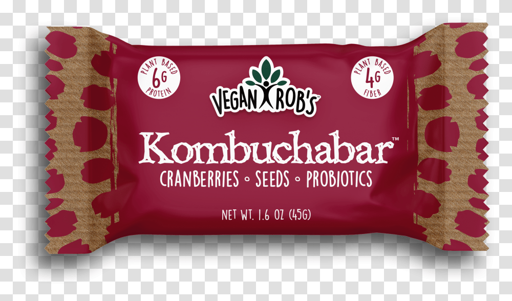 Vegan Kombucha Bar Cranberry 45g Front Turkish Delight, Word, Sweets, Food Transparent Png