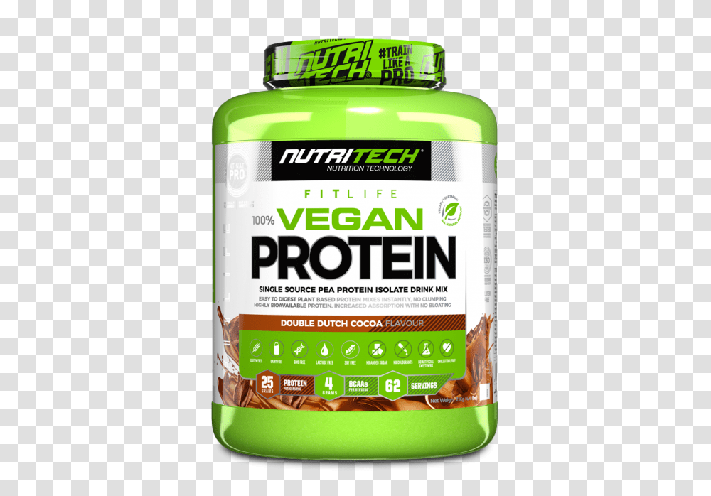 Vegan Protein 100 Pea Isolate 2kg Nutritech Vegan Protein, Plant, Food, Mayonnaise, Label Transparent Png