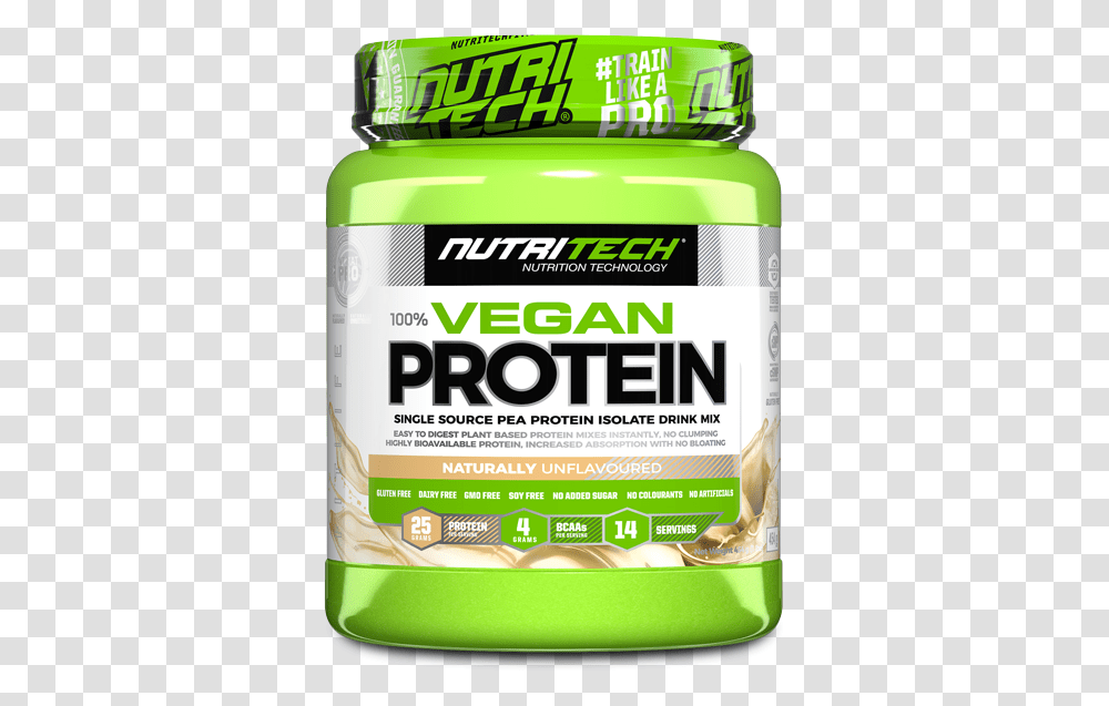 Vegan Protein 100 Pea Isolate 454g Nutritech, Plant, Food, Jar, Mayonnaise Transparent Png