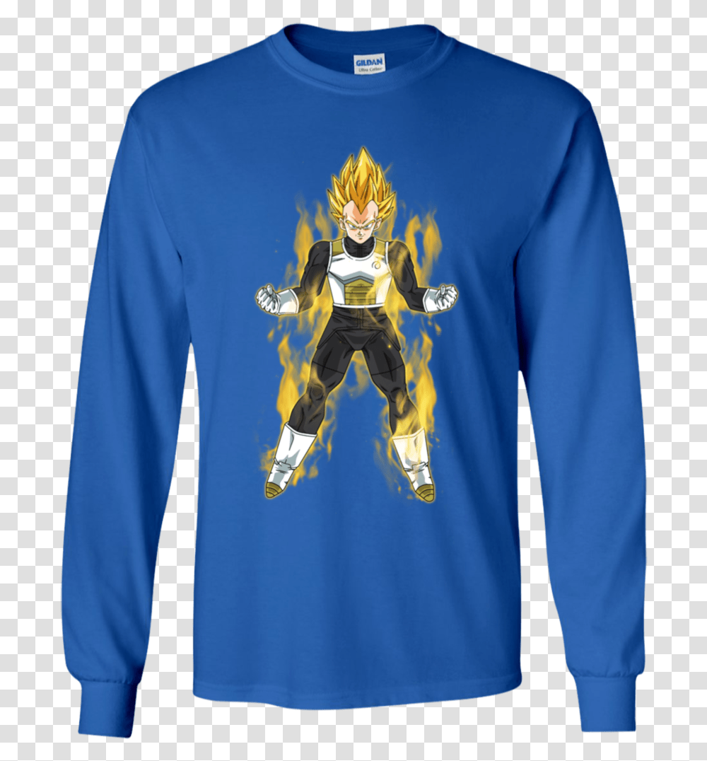 Vegeta Super Saiyan Aura Dragon Ball Youth Pc90y Port T Shirt, Sleeve, Long Sleeve, Sweatshirt Transparent Png