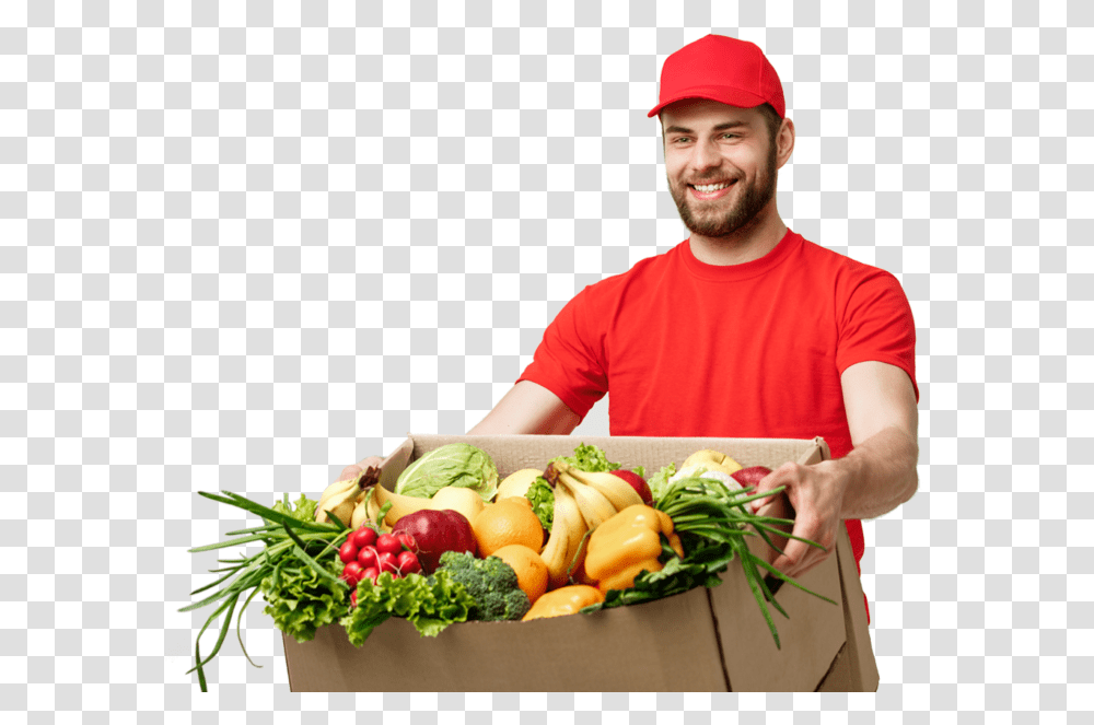 Vegetable Delivery Boy, Person, Plant, Food, Produce Transparent Png