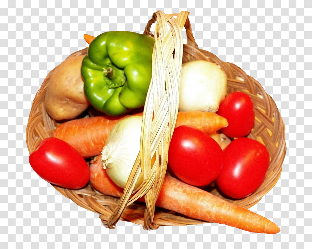 Vegetables In A Basket, Plant, Food, Produce, Pepper Transparent Png