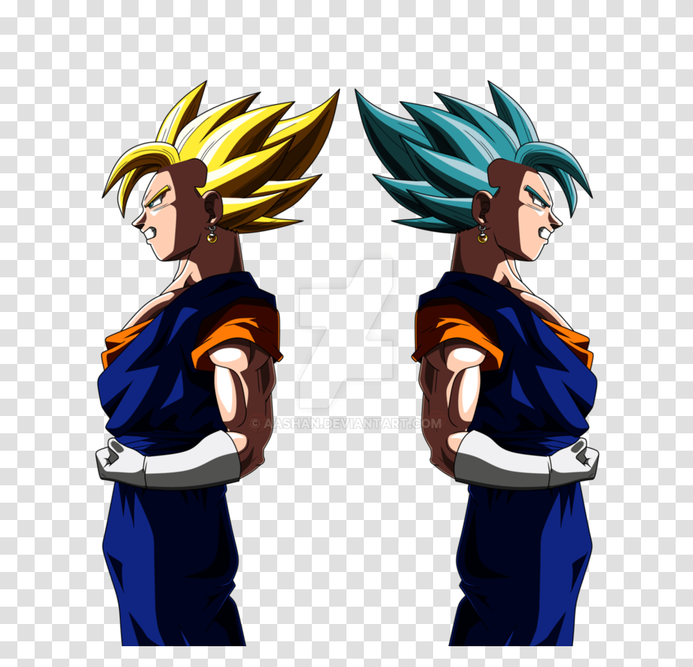 Vegito Powering Up Side View Colored, Person, Human, Manga, Comics Transparent Png