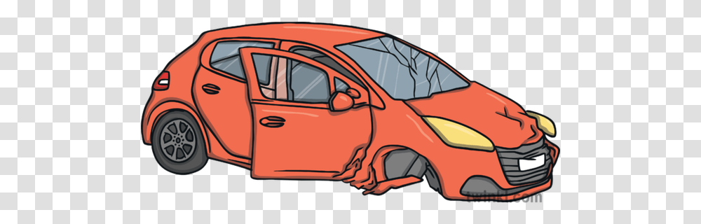 Vehicle Broken Car Accident Crash Broken Car Illustration, Transportation, Automobile, Wheel, Machine Transparent Png