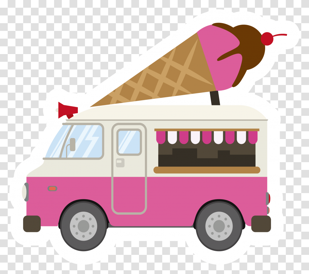 Vehicle Clipart Ice Cream Ice Cream Truck, Minibus, Van, Transportation, Fire Truck Transparent Png