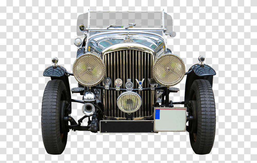 Vehicle Oldtimer Bentley Auto Automotive Old Vintage Car Front View, Transportation, Light, Wheel, Machine Transparent Png