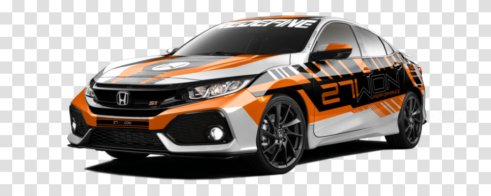 Vehicle Wrap Mockup 2017 Civic Si Front Web 2017 Civic Hatch Mods, Car, Transportation, Wheel, Sports Car Transparent Png