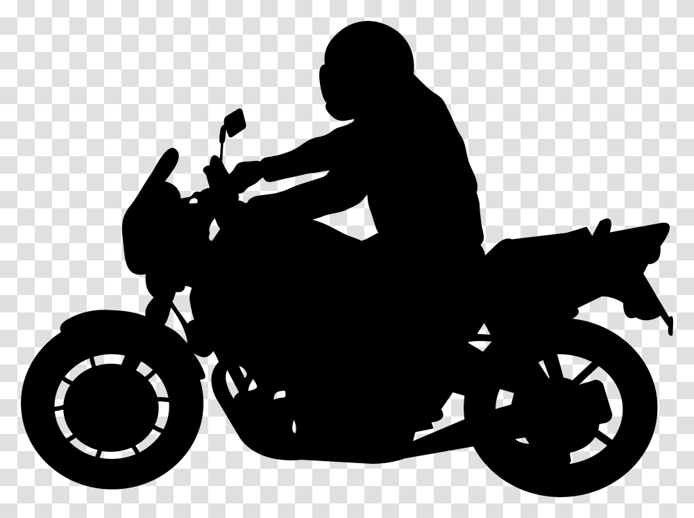 Vehicleblack And Whiteall Terrain Artphotographystock Biker Silhouette, Gray, World Of Warcraft Transparent Png
