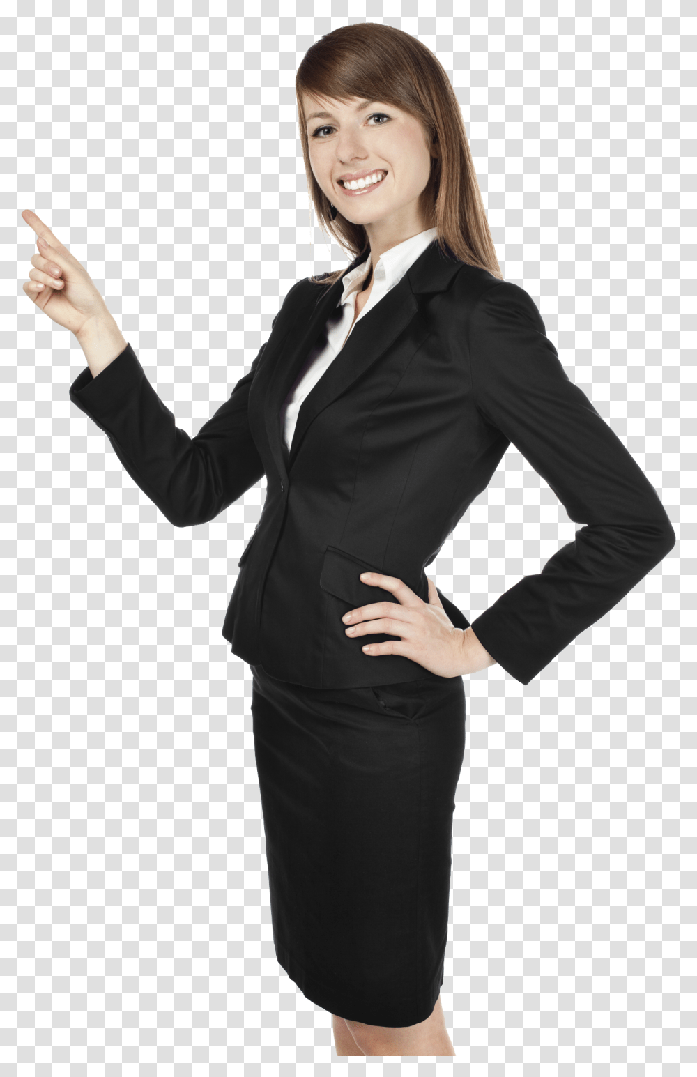 Veloces Consulting Business Woman Pointing Women Lawyer, Suit, Overcoat, Apparel Transparent Png