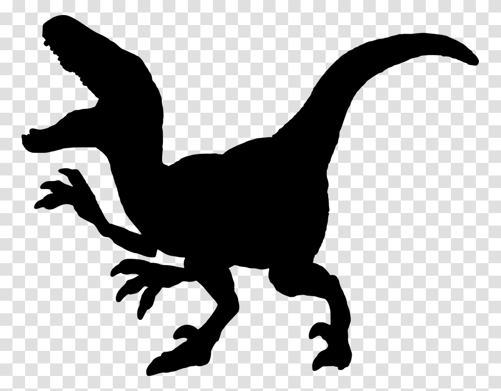 Velociraptor Silhouette, Gray, World Of Warcraft Transparent Png