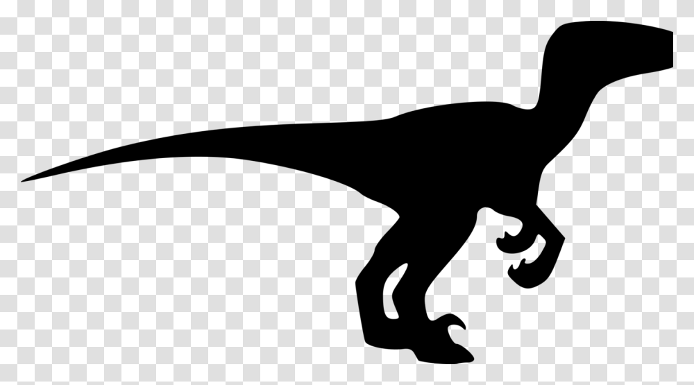 Velociraptor Tyrannosaurus Dinosaur Silhouette Drawing Free, Gray, World Of Warcraft Transparent Png