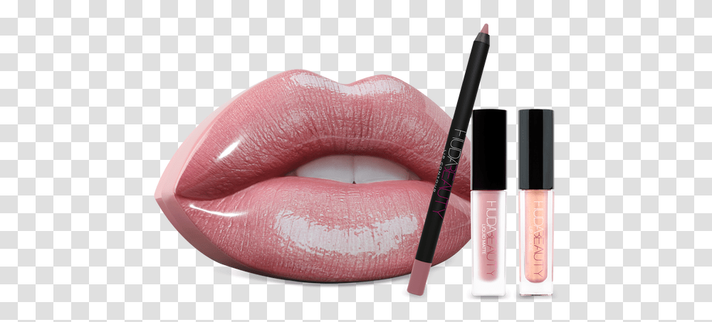 Velour Liquid Lipstick Triggered Huda Beauty Contour And Strobe Lip Set Muse And Angelic, Cosmetics, Mouth Transparent Png