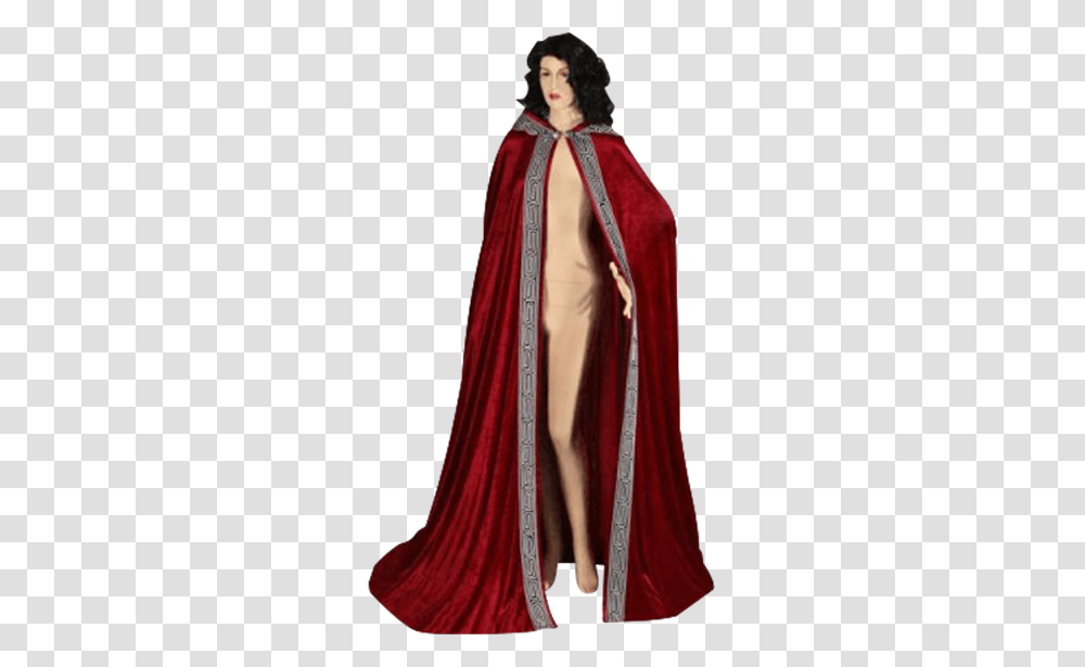 Velour Medieval Hooded Cloak, Apparel, Fashion, Person Transparent Png