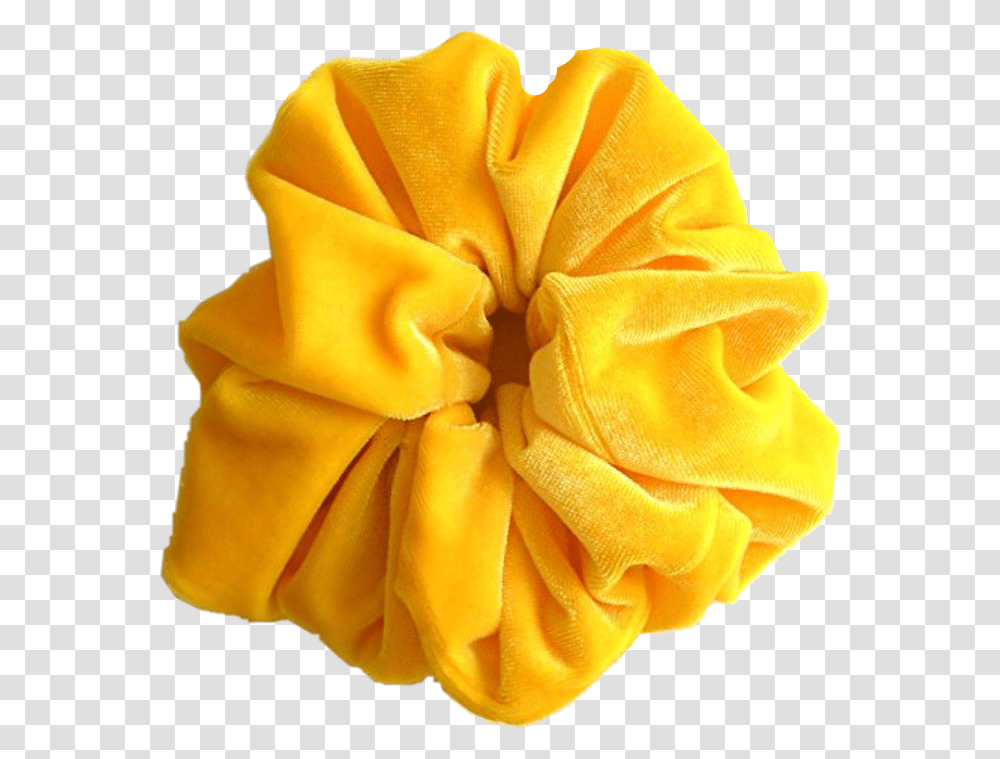 Velvet Hair Yellow Scrunchies, Rose, Flower, Plant, Blossom Transparent Png