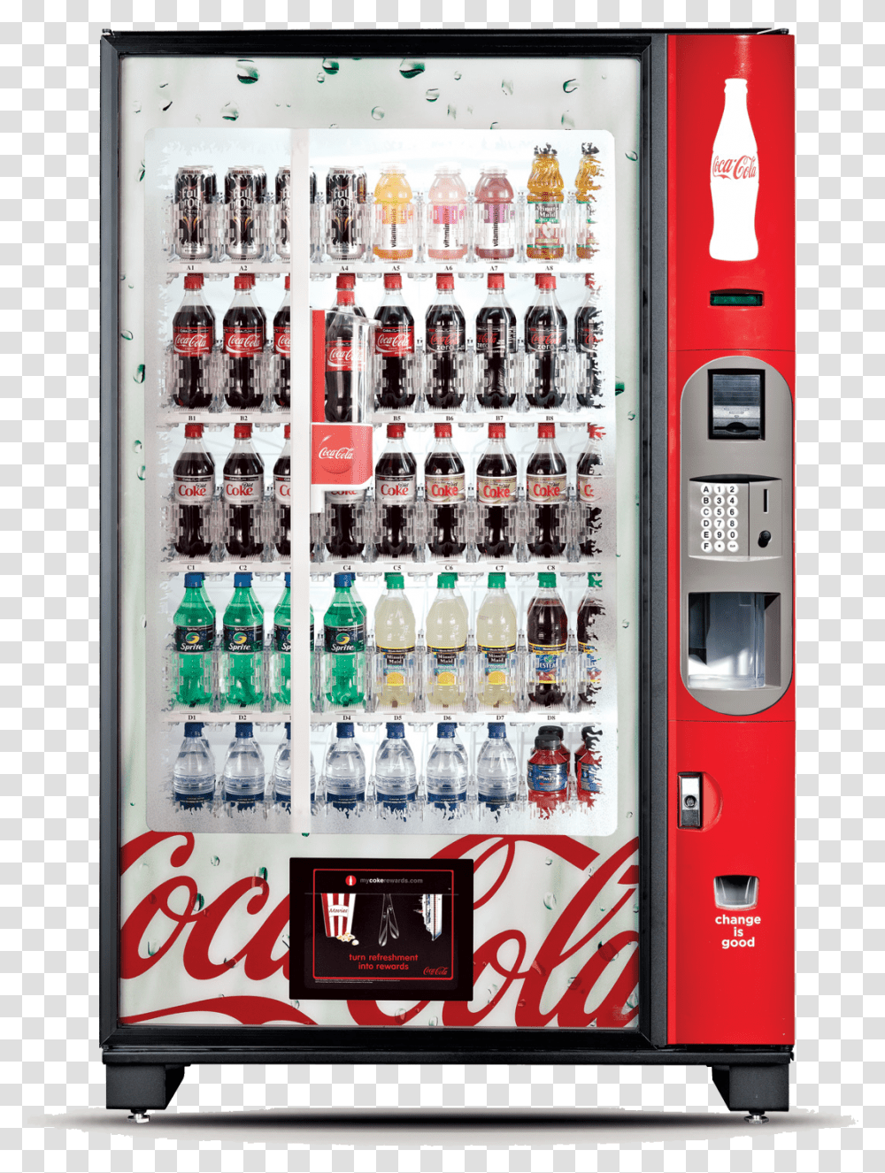 Vending Machine Coca Cola Vending Machine, Refrigerator, Appliance, Soda Transparent Png