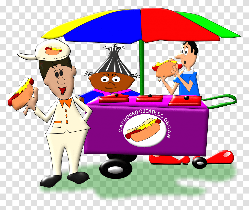 Vendor Clipart Hot Dog Stand Clipart, Person, Meal, Food, Performer Transparent Png