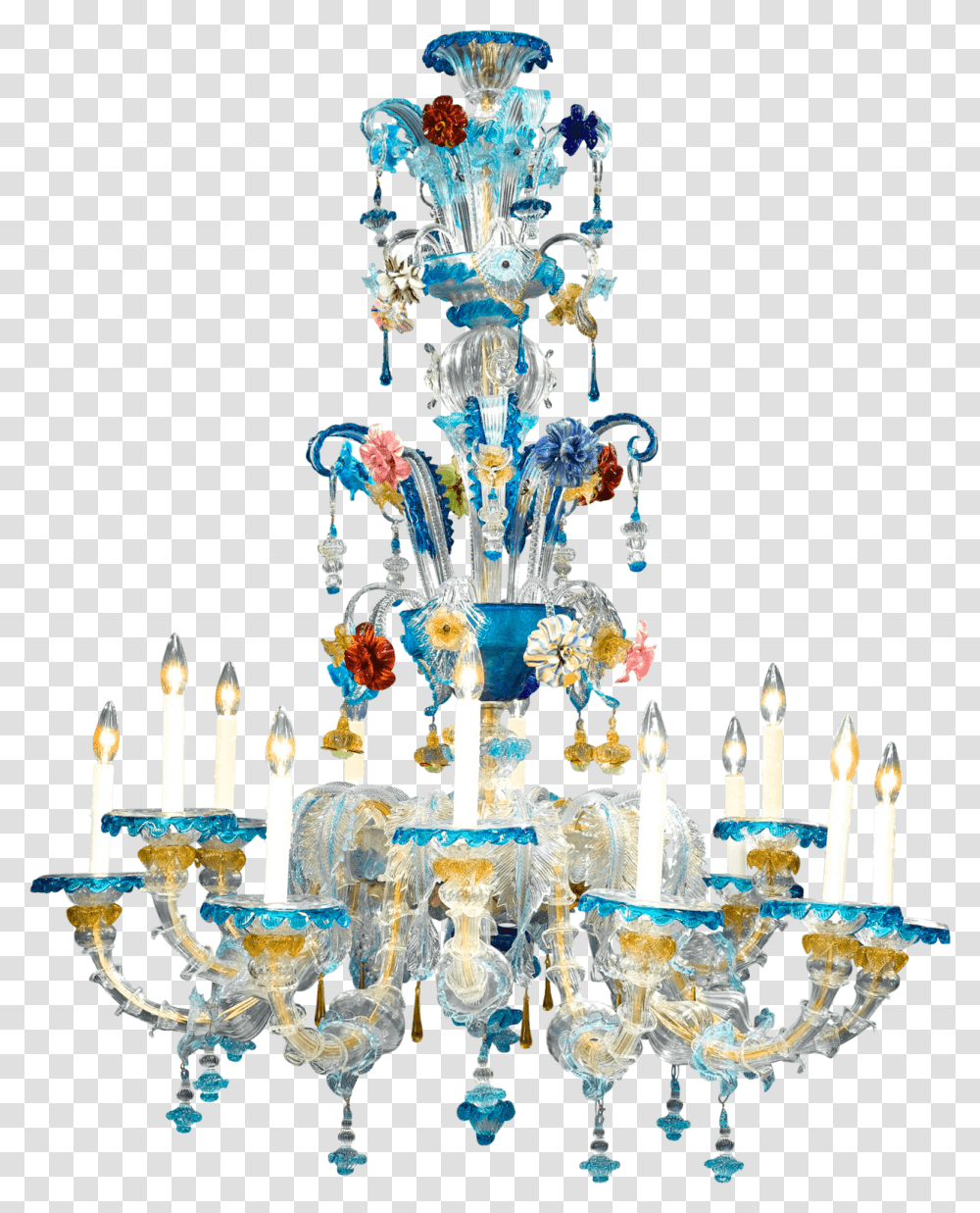 Venetian Blue Murano Glass Chandelier Colored Ornate Venetian Chandeliers, Lamp, Crystal, Wedding Cake, Dessert Transparent Png