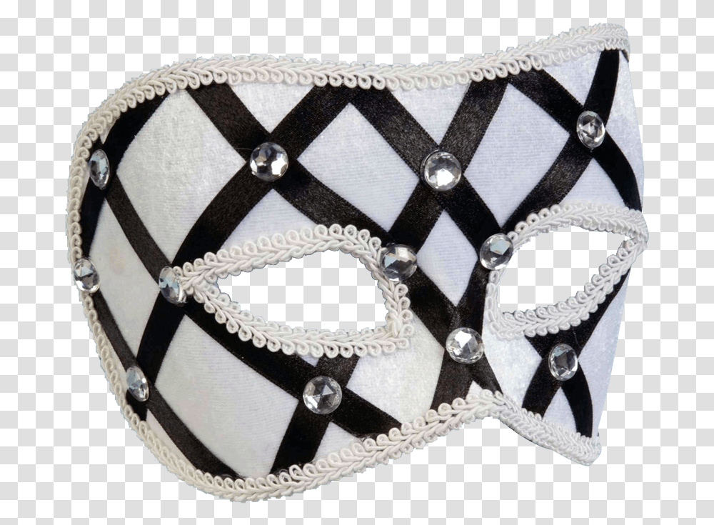 Venetian Domino Masquerade Mask Black And White Masquerade Masks, Necklace, Jewelry, Accessories, Accessory Transparent Png